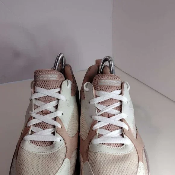 Skechers Bobs Sport Arc Waves Shoes Womens Sz 11 White Pink Athletic Trainers - Picture 8 of 9